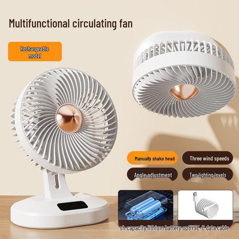2026 Desktop Mini Electric Fan with Digital Display for Dorm Rooms