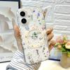 For iPhone 16 Magnetic Case Rhinestone Laser Floral PC + TPU Phone Cover Compatible with MagSafe