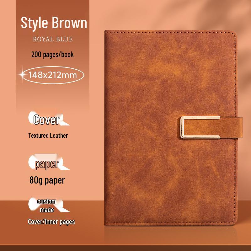 Custom Logo A5/B5 Leather Notebook Gift Set for Office Meetings