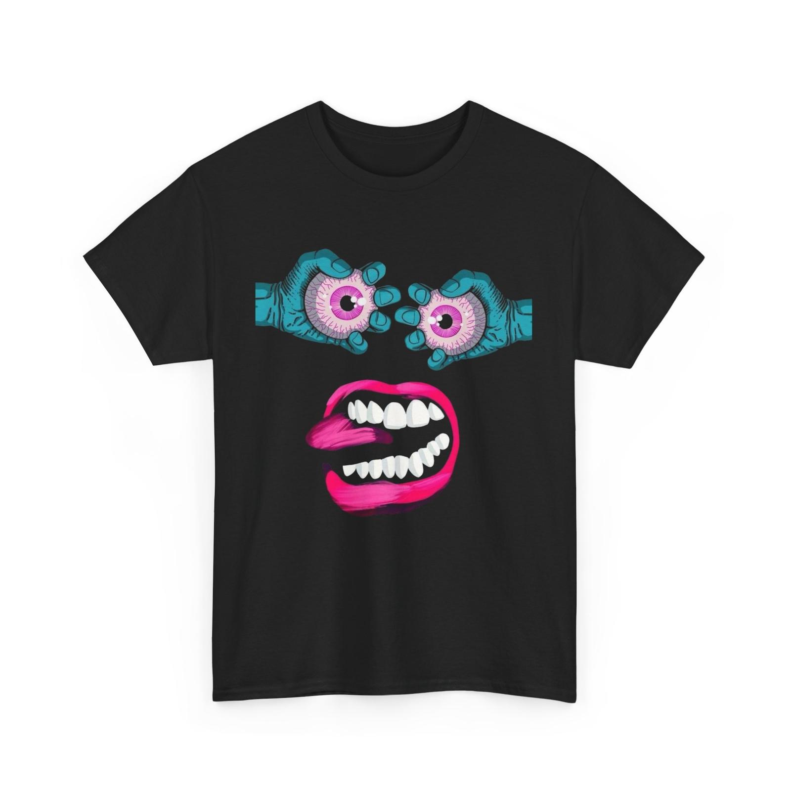

26 Psychadelic Eye & Mouth Graphic Tee Halloween Costume Unique Gift Unisex T-Shirt L