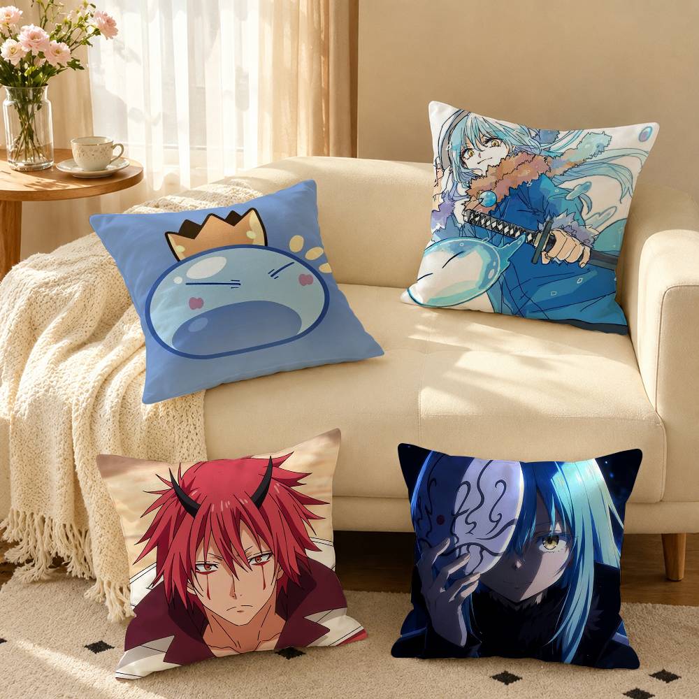 That Time I Got Reincarnated As A Slime Square Double-Sided printed Pillow Case Bedroom Bedside Pillow Sofa Cushion Cover