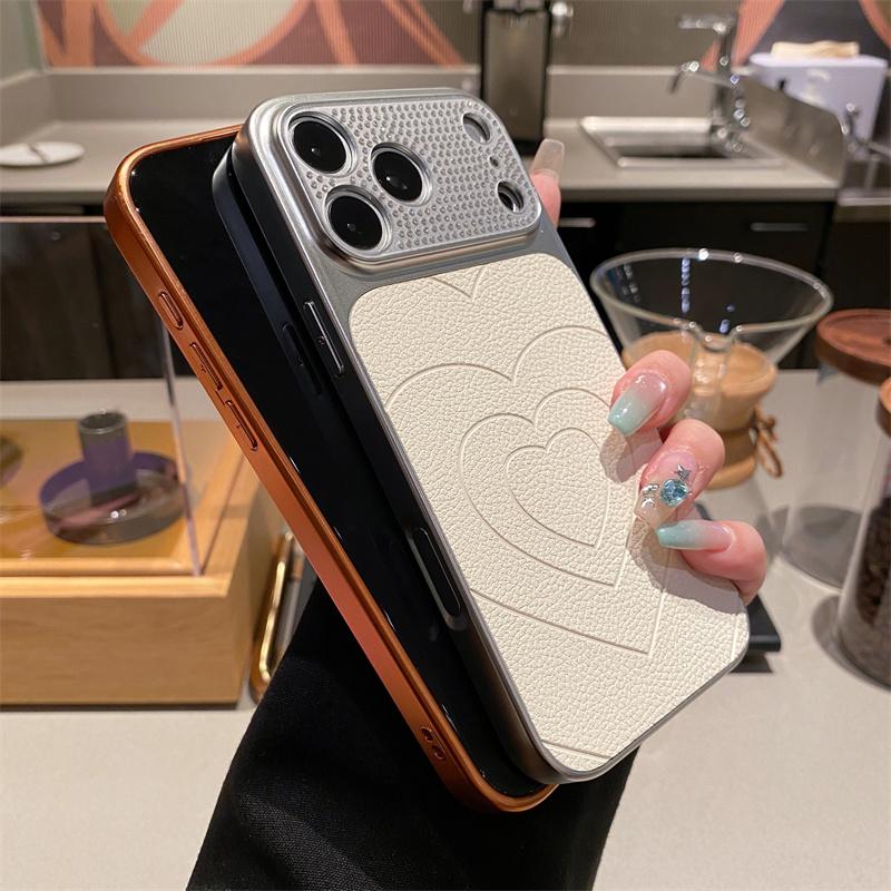 Diamond Camera Love Heart Leather Cases For Samsung S26 S25 S24 S23 FE Ultra Plus A07 A17 A35 A36 A53 A54 A55 A56 A37 A57 Cover