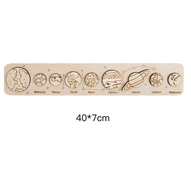 Cross-Border Solar System Wooden Puzzle - Planet Board for Early Education