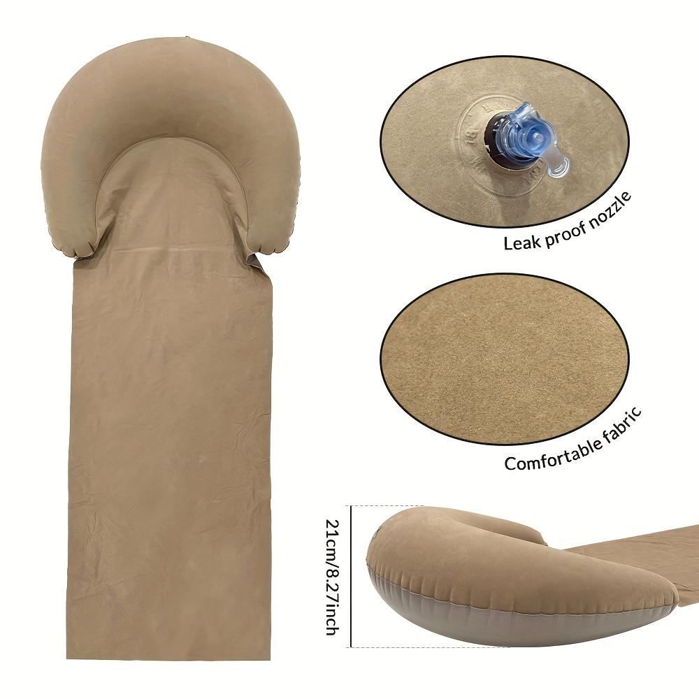 1Pc Beach Mat With Inflatable Headrest, Anti-Sand Mat Suitable For Outdoor Camping And Picnics, Single-Person Sleeping Mat, Foldable Portable