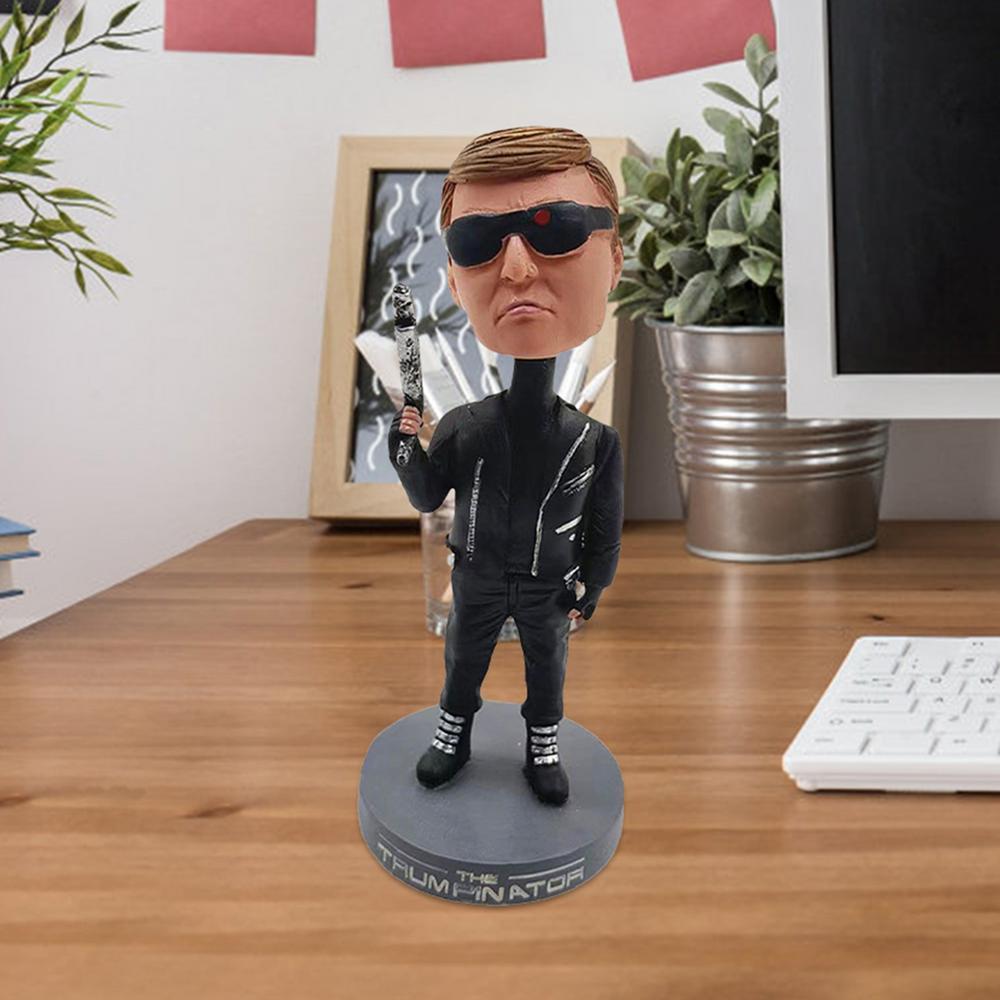 Bobble Head Small Resin Trump Sculpture Novelty Creative Desk Display Ornaments Tabletop Statue