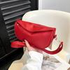 Casual Solid Color Simple and Light Daily Practical Versatile Portable Texture Single Shoulder Underarm Messenger Bag Women