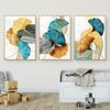 Blue Green Yellow Gold Plant Leaf Abstract Poster Nordic Canvas Print Wall Art Painting Modern Picture Living Room Decoration NO Frame