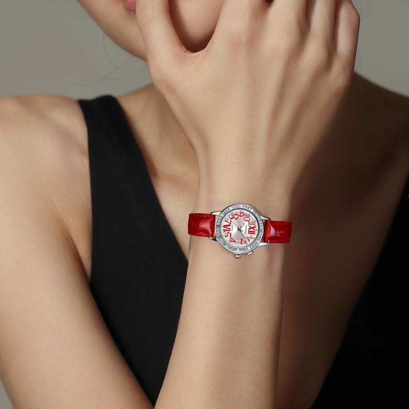 Casio oversized dial Swarovski crystal date backlight display waterproof business watch quartz movement leather strap Japanese and SHE-4031L-7A1U