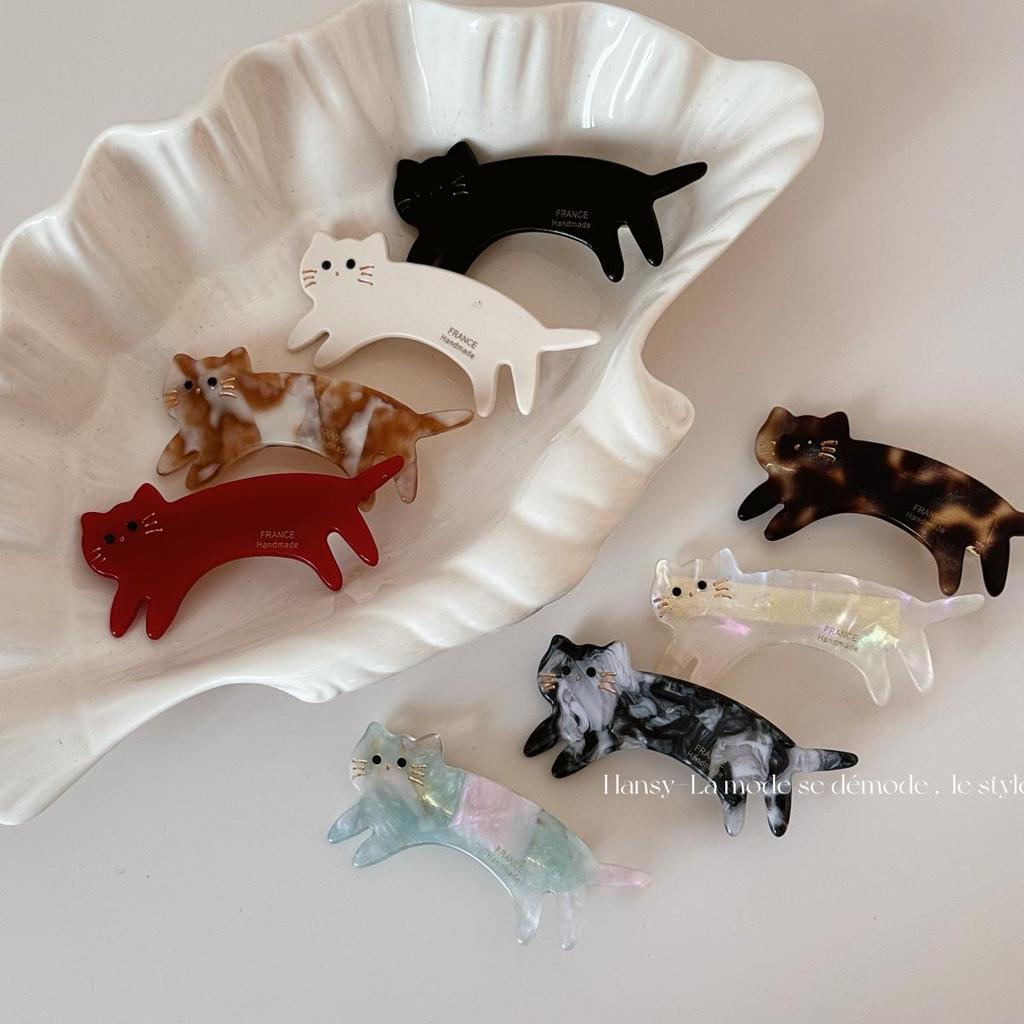 Vinegar Acid Texture Short-Legged Cat Hair Clip - Cute Duckbill Side Clip for Bangs