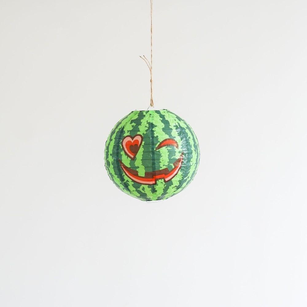 20cm Hanging Paper Lantern DIY Watermelon Ghost Face Lantern Festival Lanterns Halloween Party Style C