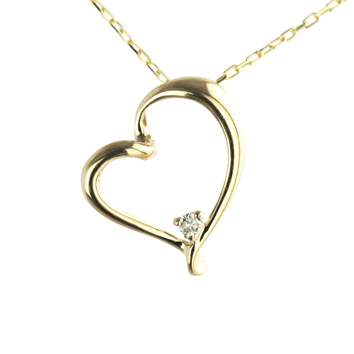 

Diamond World Подвеска в виде открытого сердца из 10-каратного золота с бриллиантом, доступна в 3 материалах, женское колье, 0,01 карата,