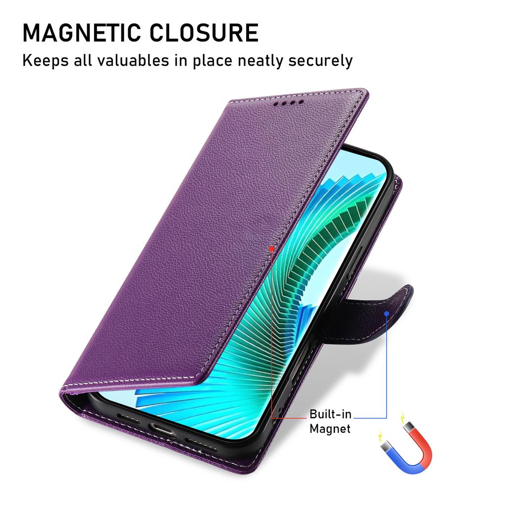 Für Honor X8c 4G Ständerhülle Leder-Wallet-Handyhülle mit Litschi-Textur Magnetverschluss