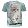 Animal Cat 3D Digital Printed Short Sleeved Casual Loose T-shirt for Men Women Shirt