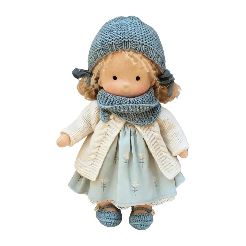 - Doll - Handmade Artist Crafted Doll With Interchangeable Outfits, DIY Dress-Up Doll For Creative Play