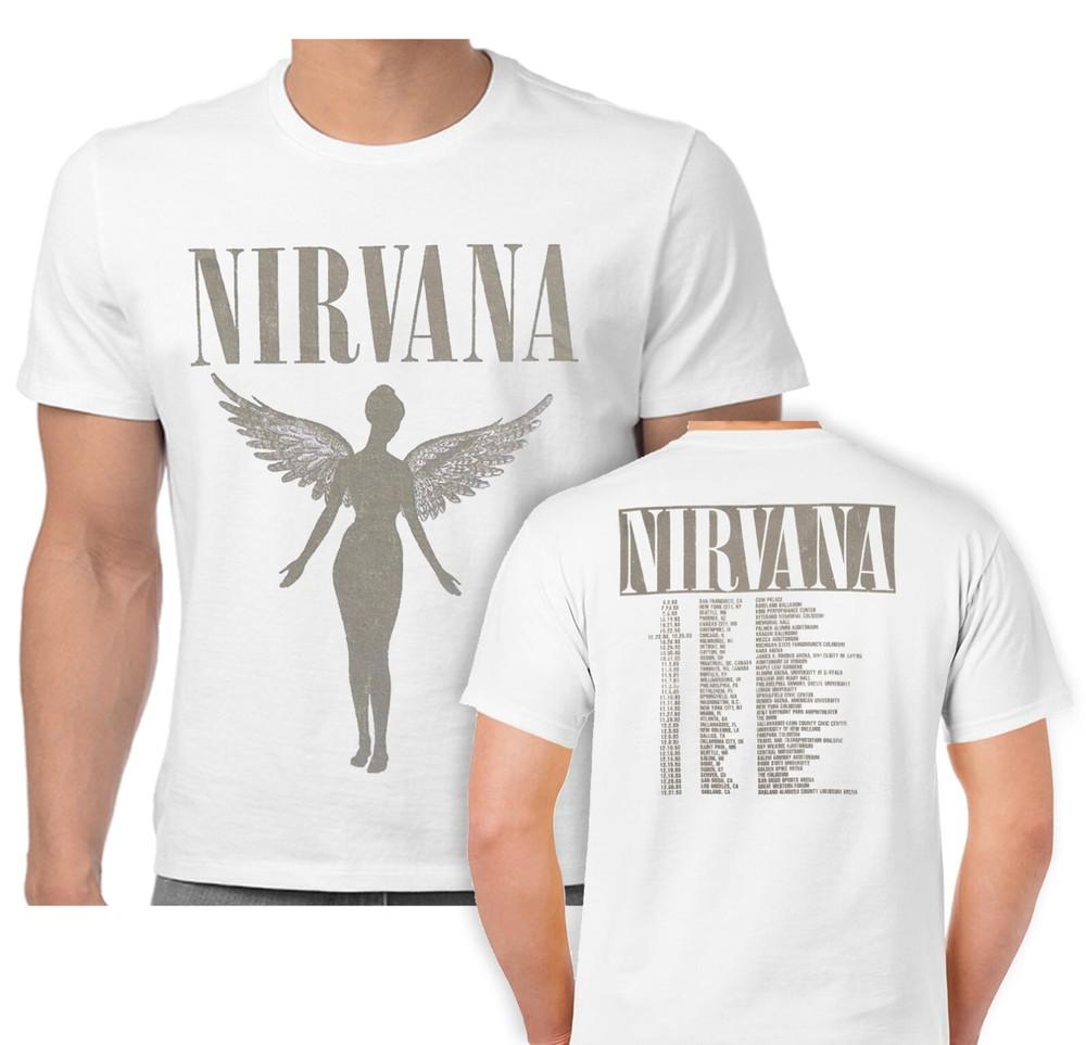 

Футболка Nirvana In Utero Tour Ангельский Курт Кобейн Белая Новая Официальная L