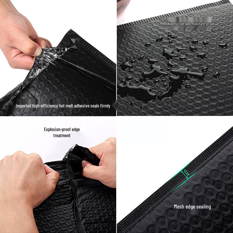 Black Co-Extruded Bubble Envelope - Thickened PE Packaging for Express Shipping