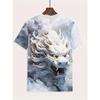 Men's Casual Round Neck 3D Printed T-shirt Lightweight and Comfortable To Wear In Summer Trendy and Fashionable Versatile Cartoon Pattern T-shirt