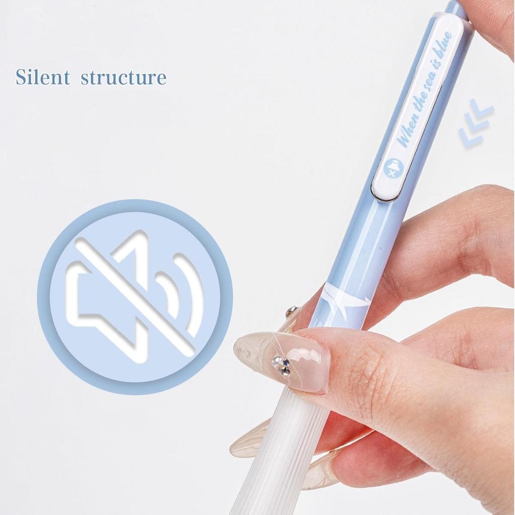 4pcs Experience Nature Gel Ink Pens Set, Forest Deer & Sea Whale Design Silent Structure 0.5mm Ballpoint Black Color