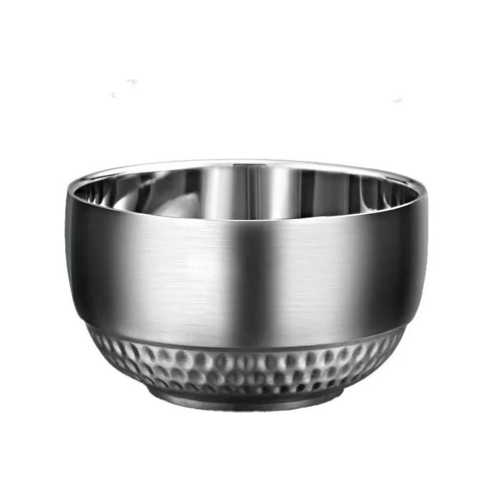 2 Piece Unbreakable Double-layer Rice Bowl 304 Stainless Steel Soup Bowl Kindergarten