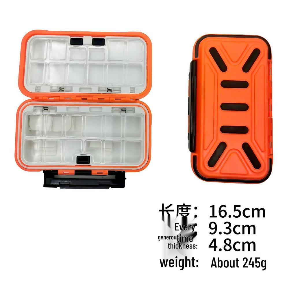 Waterproof Multi-Compartment Lure Box for Fishing Hooks, Lures, Pins, and Small Accessories.