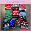 Cute Elk Snowman Santa Claus Pattern Christmas Theme Warm Knitted Hat For Adults Warm Winter Holiday Fashion