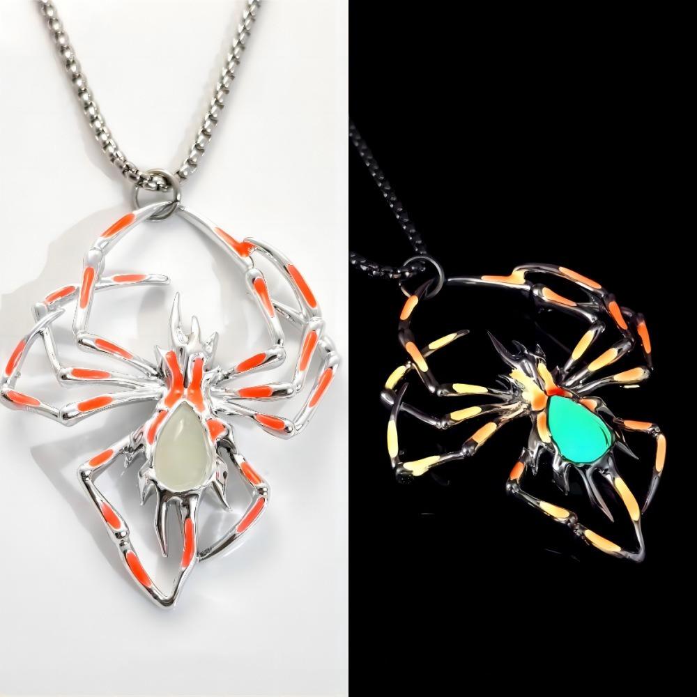 Bat Halloween Necklace Punk Style Hip Hop Neck Chains Unique Luminous Pendant Necklace  Gifts