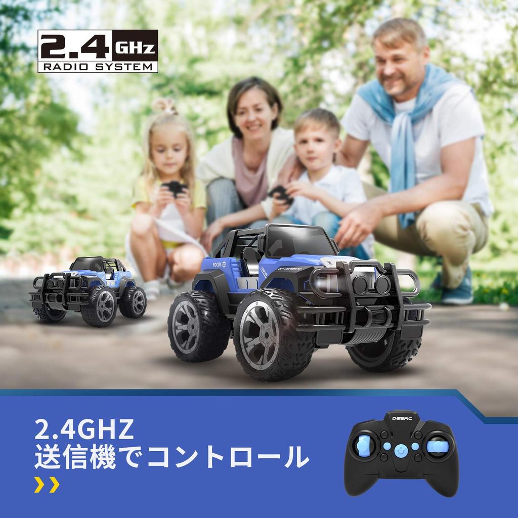 DEERC 118 Scale 2.4GHz Rechargeable RC Off-Road Jeep Car for Kids, 80 Minutes of Operation Time, Remote Control Car, Kids Toy, Christmas Gift for