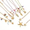 Summer Ocean Jewelry Necklace With Shell And Starfish Pendant For Women