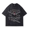 Short Sleeve T-Shirt Men'S And Women'S Summer Doberman Direct Injection Printing Loose Retro Half Sleeve Bottom Shirt Thin