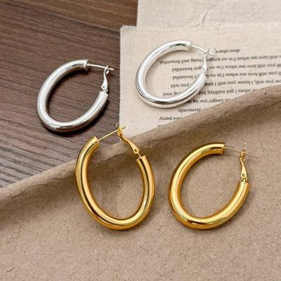 Boucles d'oreilles pendantes ovales de mode européenne et américaine: Accessoires pour femmes luxueux, haut de gamme, polyvalents, tendance