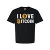 I Love Bitcoin Graphic Tee With Bitcoin Logo Unisex Short Sleeve Shirt For Crypt