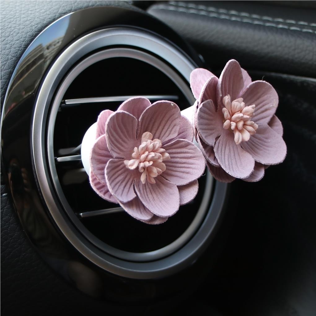 2pcs/set Beautiful Car Perfume Clip Small Flower Decor Air Freshener Automobile Air Conditioner Vent Smell Diffuser Accessories