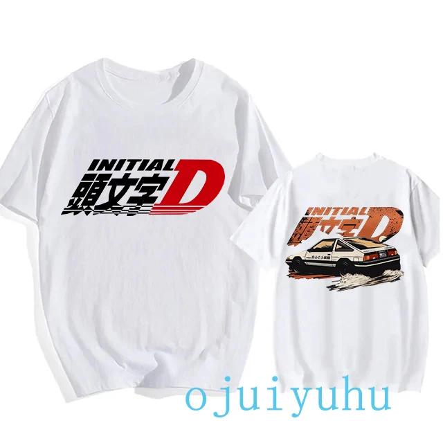 AE86 Funny Harajuku Manga T Shirt Japanese Anime Cartoon Gothic Summer Tops Initial D EU Size T-Shirt Men Graphic Tee Shirt Male