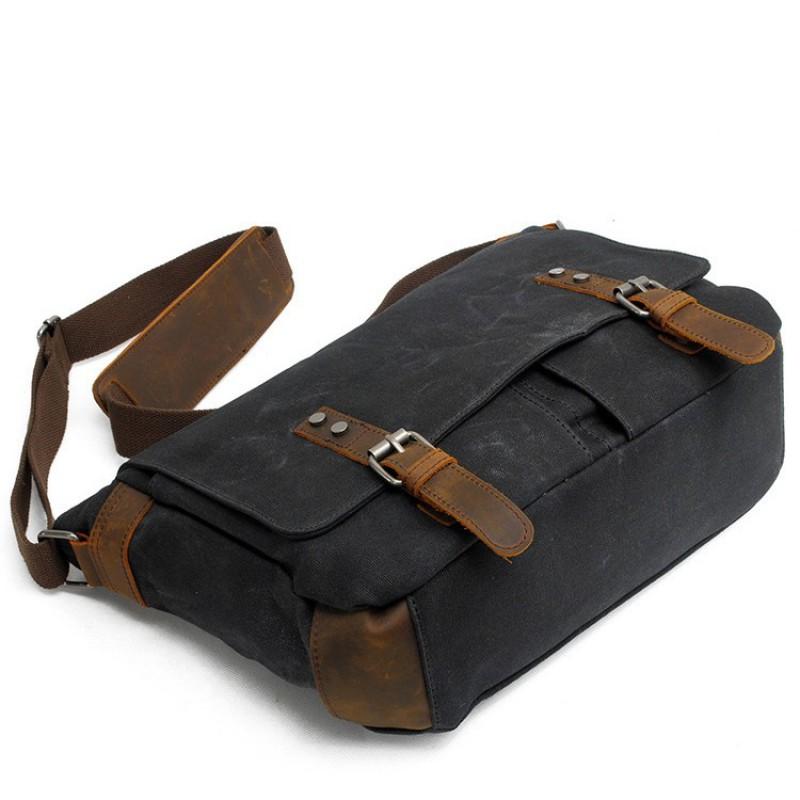 Vintage Wax Canvas DSLR Camera Bag Waterproof Shoulder Messenger Outdoor Travel Photography
