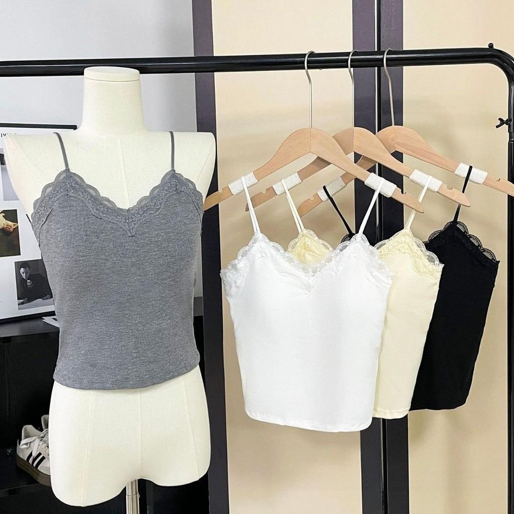Lacy Strap Tank Top For Women With 3d Embroidery And Sheer Mesh Fabric Perfect For Spring Fashion
