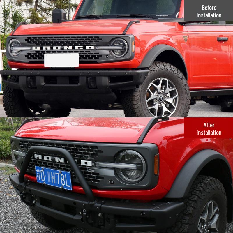 Ford Bronco Off-Road Front Bumper Bull Bar Trim - Hole-Free, Anti-Collision Accessory