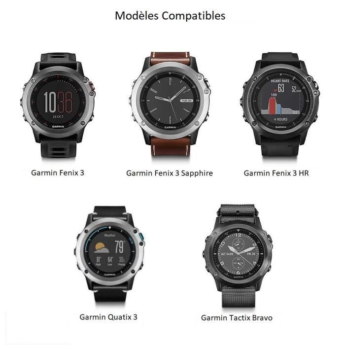 PHONILLICO USB Charger Cable for Garmin Fenix 3 Sapphire HR Quatix 3 Tactix Bravo - Black
