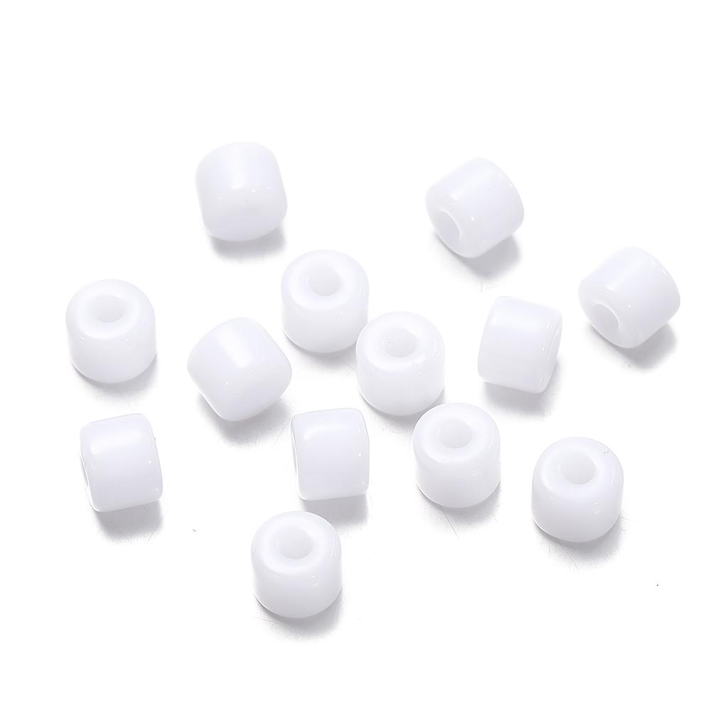 50/100pcs 5x6mm Acrylic Tube Beads Spacer Loose Bead for Necklace Bracelet Earrings Findings DIY Jewelry Making Accessories