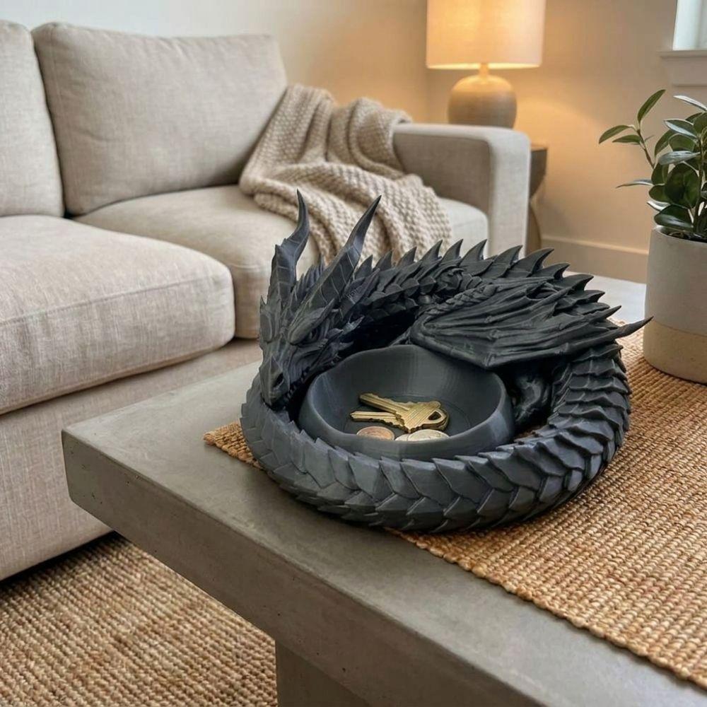 Decorative Jewelry Storage Tray Dark Style Ring Display Plate Gift for Dragon Lovers