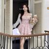 Sweet Spice Girl Small Flying Sleeve Floral Dress Female Summer Small Man First Love Princess Cake Dress Waist Fluffy Dress