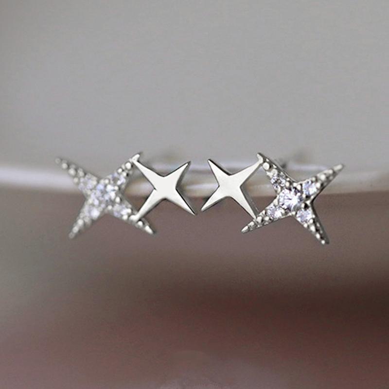 Asymmetric Cross Star Earrings, Retro Fashion High-End Women'S Earrings Accessories