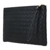 Bottega Veneta Woven Fringe Lambskin Clutch Women Clutch Black 749922VCPP38425