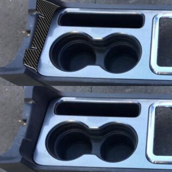 Carbon Fiber Car Center Cup Holder Panel Edge Cover For Dodge Challenger 2008-14