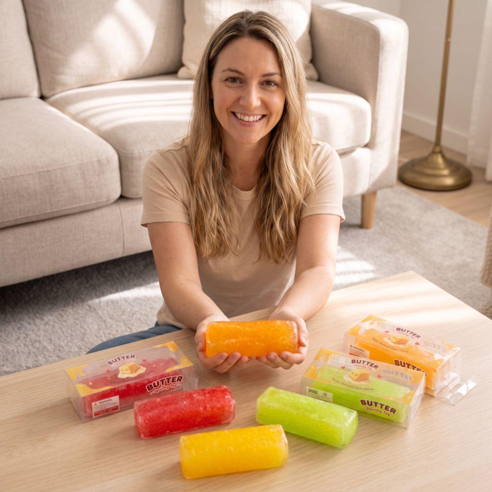 Angstlöser Butter-Stift Quetschspielzeug Slushy-Textur Sensorischer Stress-Stift Büro Schreibtischspielzeug