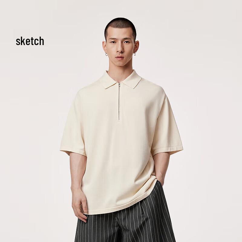 SUXIE Men s 2024 Spring Knitted Short-Sleeve Sweater L