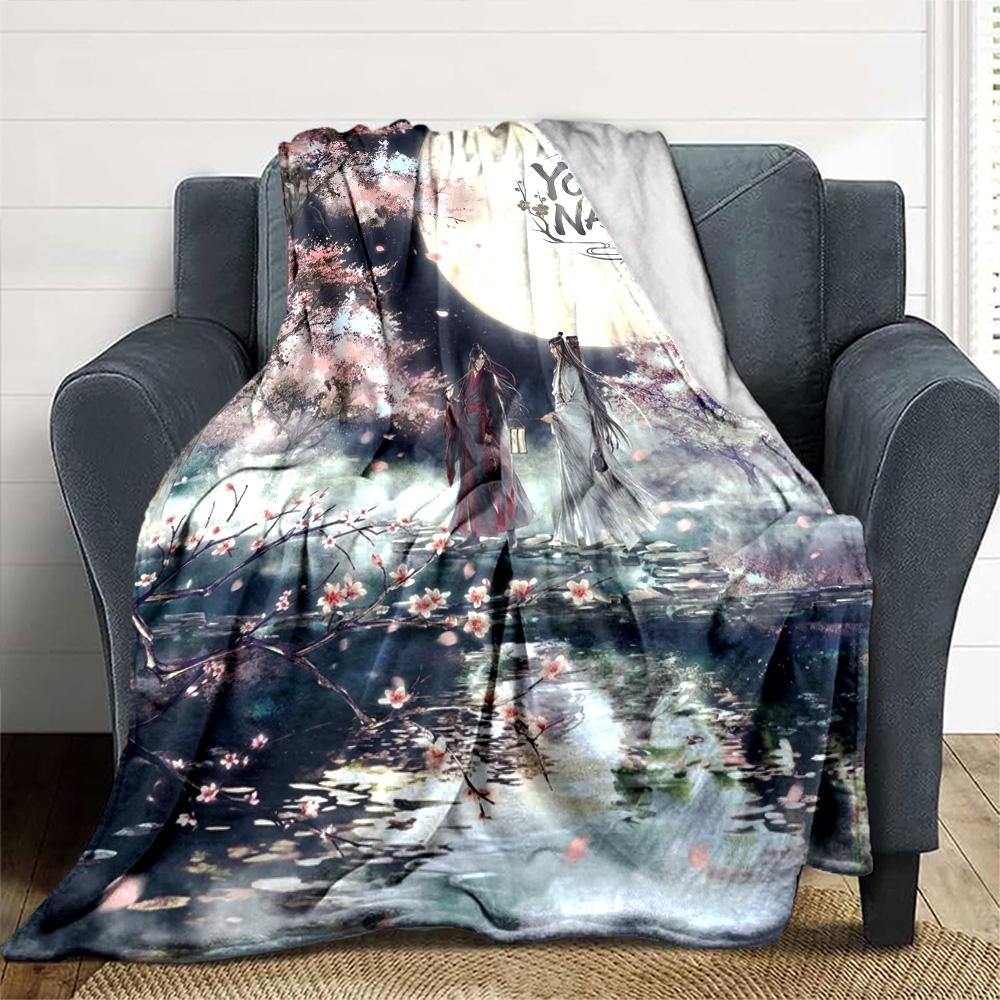 Name Custom Mo Dao Zu Shi Print Flannel Blanket High Quality Warm Comfortable Cover for All Seasons Perfect for Gifts Home Decor