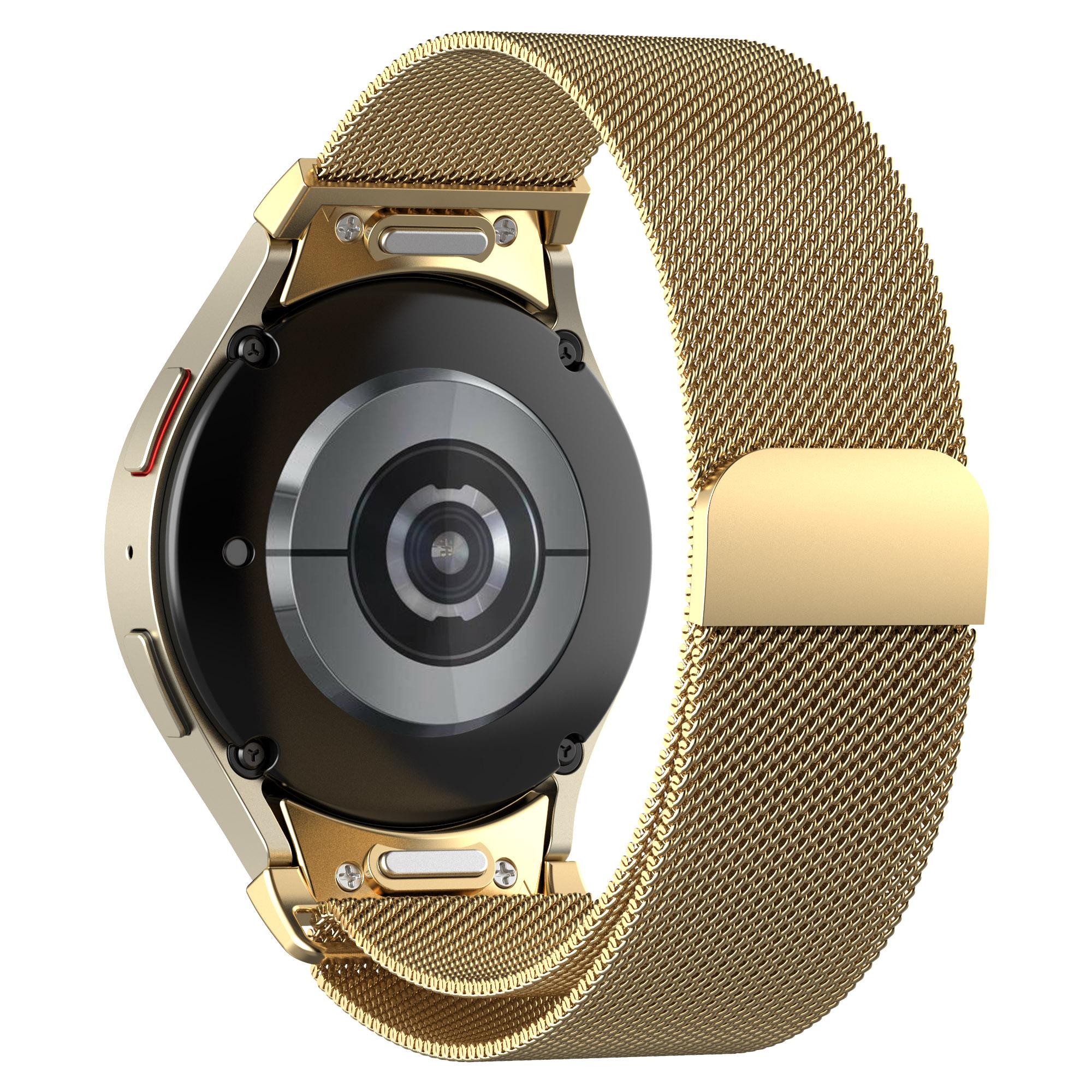 

For Samsung Galaxy Watch FE 40mm/Watch6/6 Classic/Watch 5/5Pro/Watch4/4 Classic Quick Release Strap Stainless Steel Watch Band Gold