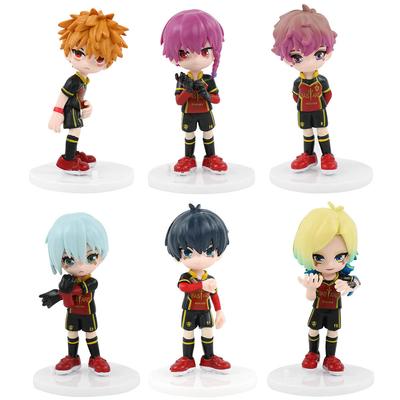 6pcs/Set Blue Lock Action Figure Isagi Yoichi Bachira Meguru Anime Q Version Pvc Collectible Model Kids Toy