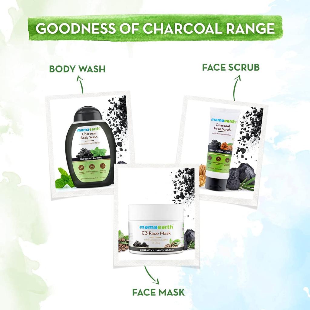 Mamaearth Charcoal Face Wash For Oily Skin With Coffee Clay Tea Tree – Deep Clean Pores & Control Oil – 250ml Gentle Detox Formula