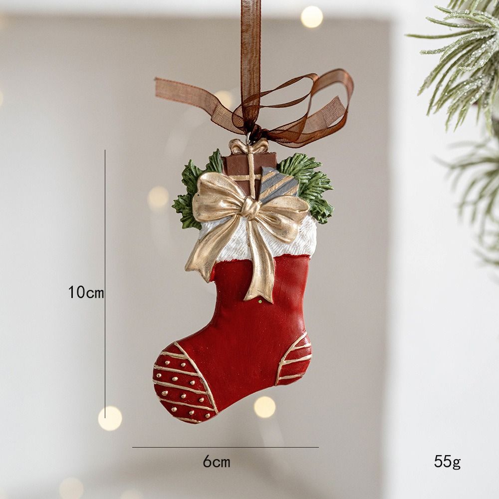 Resin Christmas Tree Decoration DIY Decor Painted Ornaments Christmas Resin Pendant  New Year Party